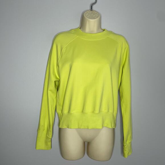 Lululemon Ready to Roll Crew Sweatshirt Lemon Vibe Yellow Cropped - Picture 7 of 8